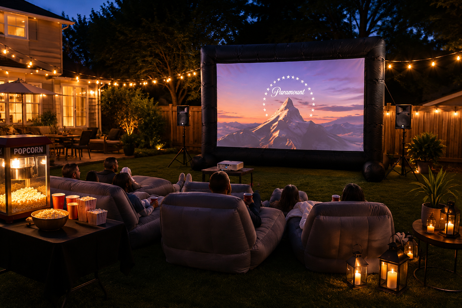 Rentable movie screen and projector