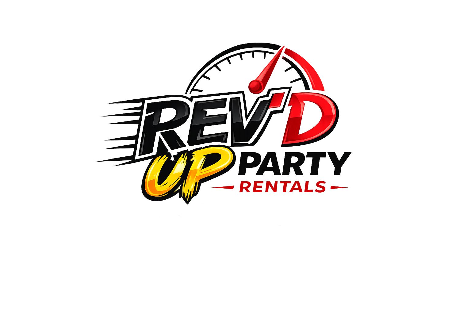 Rev'd up party rental full color logo